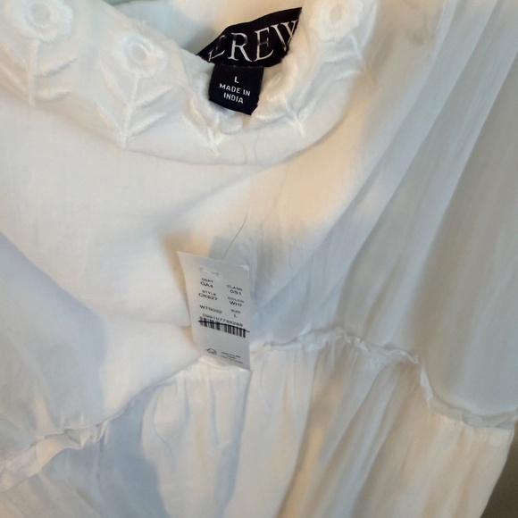 NWT J. Crew White Sorrento dress in cotton voile SZ L - Picture 7 of 7